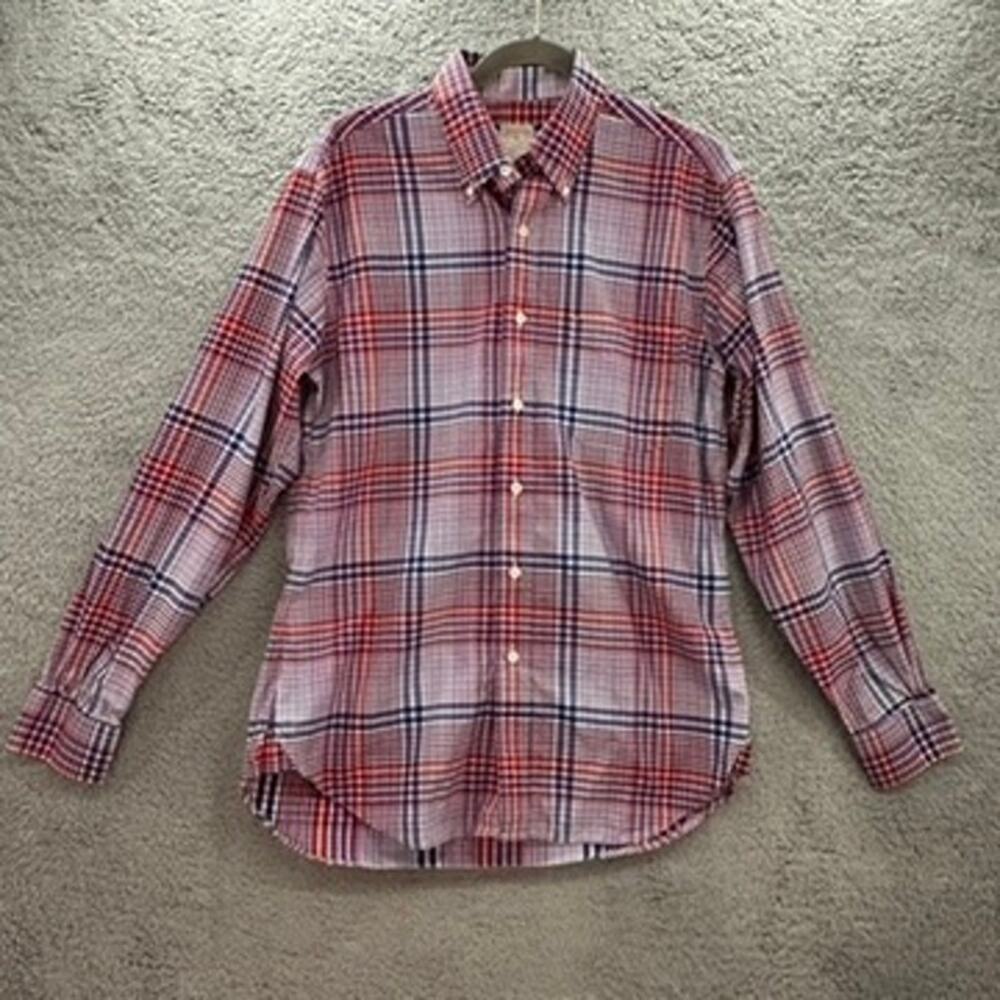 Brooks Brothers Regent Fit Men's Medium Button Up Shirt‎ Egyptian Cotton EUC